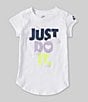 Color:White - Image 1 - Little Girls 2T-6X Short Sleeve Just Do It T-Shirt