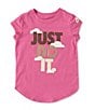 Color:Alchemy Pink - Image 1 - Little Girls 2T-6X Short Sleeve Just Do It T-Shirt