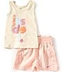 Nike Little Girls Sleeveless Sunny Swoosh JDI Tank & Shorts Set, Color:Washed Pink - Image 1