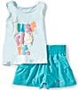 Nike Little Girls Sleeveless Sunny Swoosh JDI Tank & Shorts Set, Color:Dusty Cactus - Image 1