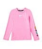 Color:Playful Pink - Image 1 - Little Girls 4-6X Long Sleeve Hydrogen Rashgaurd Top