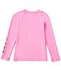Color:Playful Pink - Image 2 - Little Girls 4-6X Long Sleeve Hydrogen Rashgaurd Top