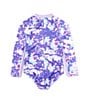 Color:Lilac Bloom - Image 2 - Little Girls 4-6X Long Sleeve One Piece Swimsuit