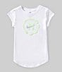 Color:White - Image 1 - Little Girls 4-6X Short Sleeve Prep In Your Step T-Shirt