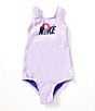 Color:Lilac Bloom - Image 1 - Little Girls 4-6X U-Back One Piece Swimsuit