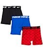 Color:Red - Image 2 - Little/Big Boys 6-20 Swoosh Print Dri-FIT 3-Pack Boxer Briefs