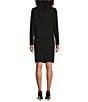 Color:Black - Image 2 - Scoop Neck Long Sleeve Button Front Jacket Skirt Set
