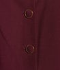 Color:Bordeaux - Image 3 - Scoop Neck Long Sleeve Button Front Jacket Skirt Set