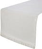 Southern Living Classic Fringe Table Runner, 70#double;, Color:White - Image 1