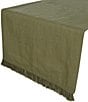 Southern Living Classic Fringe Table Runner, 70#double;, Color:Olive - Image 1