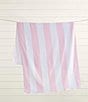 Noble Excellence Summer Shop Collection Striped Print Cotton Beach Towels, Color:Light Pink - Image 1