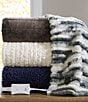 Noble Excellence Ribbed Faux Fur Electric Throw, Color:Gray/White - Image 2