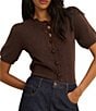 Nobody's Child Crochet Short Sleeve Cardigan - Image 1