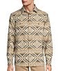 Color:Ecru - Image 1 - Nomad Collection Long Sleeve Brushed Jacquard Southwest Diamond Shirt Jacket