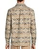 Color:Ecru - Image 2 - Nomad Collection Long Sleeve Brushed Jacquard Southwest Diamond Shirt Jacket