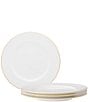 Color:White with Gold Band - Image 1 - Accompanist Bread & Butter / Appetizer Plates, Set of 4
