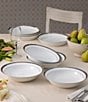Noritake Austin Platinum Collection Rim Dinner Bowls, Set Of 4, Color:Black - Image 2