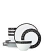 Color:Black - Image 1 - Black Rill Collection 12-Piece Place Setting