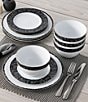 Color:Black - Image 2 - Black Rill Collection 12-Piece Place Setting