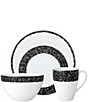 Color:Black - Image 1 - Black Rill Collection 4-Piece Place Setting