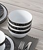 Color:Black - Image 2 - Black Rill Collection Cereal Bowls, Set of 4