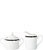 Noritake Black Rill Collection Sugar & Creamer Set, Color:Black - Image 1