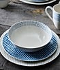 Color:Blue - Image 3 - Blue Hammock Collection Rim Dot Cereal Bowls, Set of 4