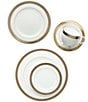 Color:Gold - Image 2 - Brilliance Bone China Bread & Butter / Appetizer Plates, Set of 4
