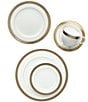 Color:Gold - Image 2 - Brilliance Bone China Dinner Plates, Set of 4