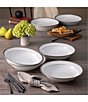 Noritake Charlotta Collection Rim Dinner Bowls, Set of 4, Color:Silver/White - Image 2