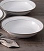 Noritake Charlotta Collection Rim Dinner Bowls, Set of 4, Color:Silver/White - Image 3