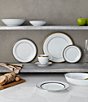 Noritake Charlotta Collection Rim Dinner Bowls, Set of 4, Color:Silver/White - Image 5