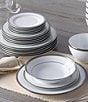 Noritake Charlotta Collection Banded Dinnerware Set, Service for 6, Color:White/Silver - Image 3