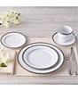 Noritake Charlotta Collection Banded Place Setting, Color:White/Silver - Image 2
