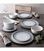 Noritake Colorscapes Layers Collection Coupe Dinnerware Set, Service for 4, Color:Ash - Image 4