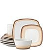 Noritake Colorscapes Layers Collection Square Dinnerware Set, Service for 4, Color:Desert - Image 1