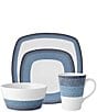Noritake Colorscapes Layers Collection 4-Piece Square Place Setting, Color:Navy - Image 1
