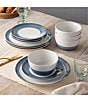 Color:Navy - Image 2 - Colorscapes Layers Navy Collection Set of 4 Coupe Salad Plates