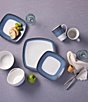 Color:Navy - Image 5 - Colorscapes Layers Navy Collection Set of 4 Square Dinner Plates