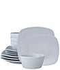 Noritake Colorscapes Swirl Collection Square Set, Service for 4, Color:Grey - Image 1