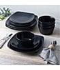Noritake Colorscapes Swirl Collection Square Set, Service for 4, Color:Black - Image 2