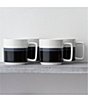 Color:BLACK - Image 2 - ColorStax Stripe Collection Coffee Mugs, Set of 4