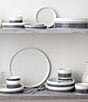 Noritake ColorStax Stripe Collection Deep Plates, Set of 4, Color:Grey - Image 3