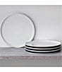 Color:BLACK - Image 2 - ColorStax Stripe Collection Dinner Plates, Set of 4