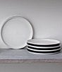 Color:Black - Image 2 - ColorStax Stripe Collection Salad Plates, Set of 4