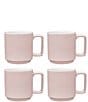 Noritake ColorTex Stone Collection Stax Coffee Mugs, Set of 4, Color:Blush - Image 1