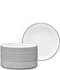 Noritake ColorTex Stone Collection Stax Deep Plates, Set of 4, Color:Grey - Image 1