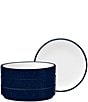 Noritake ColorTex Stone Collection Stax Mini Plates, Set of 4, Color:Navy - Image 1