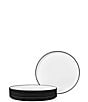 Color:Black - Image 1 - ColorTex Stone Collection Stax Salad Plates, Set of 4