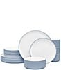 Noritake ColorTex Stone Collection 12-Piece Stax Set, Service For 4, Color:Aqua - Image 1